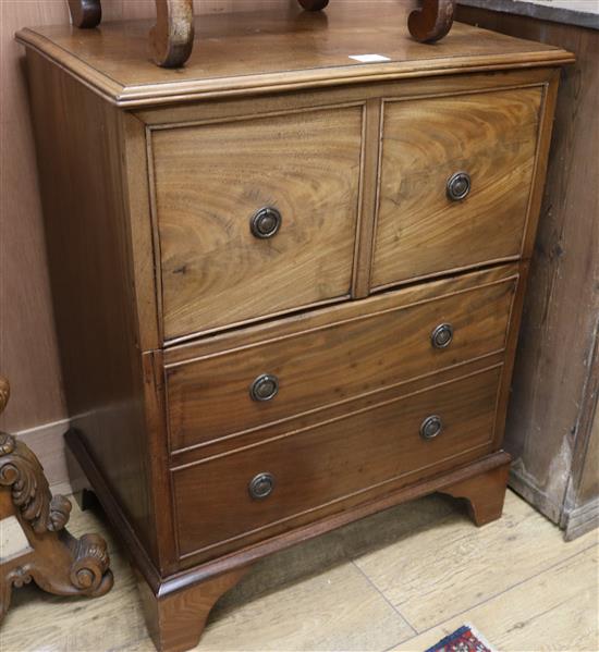 A Regency mahogany chest, W.64cm